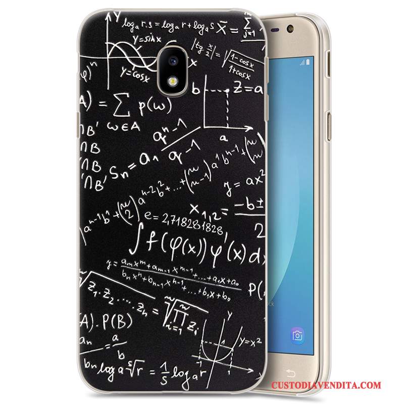 Custodia Samsung Galaxy J3 2017 Protezione Difficile Nero, Cover Samsung Galaxy J3 2017 Goffratura Morbido Tutto Incluso