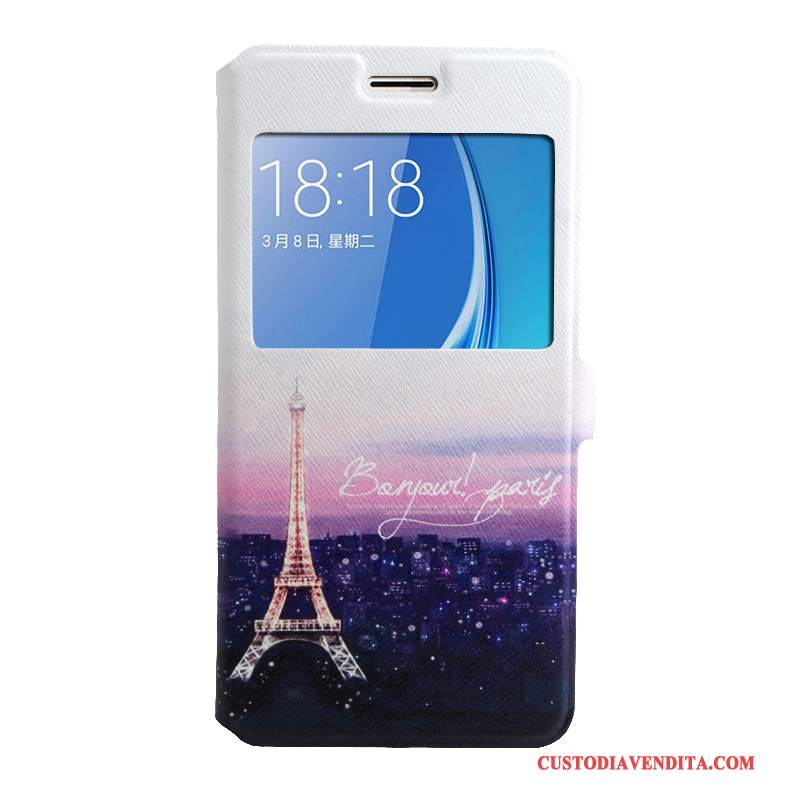 Custodia Samsung Galaxy J5 2016 Cartone Animato Telefono Porpora, Cover Samsung Galaxy J5 2016 Colore Finestra Aperta