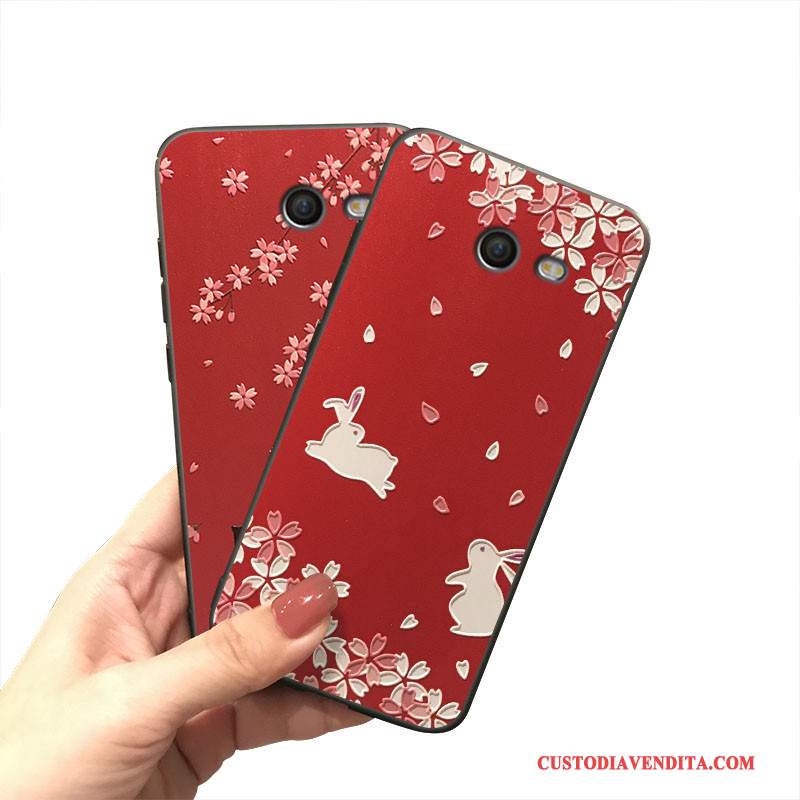 Custodia Samsung Galaxy J5 2017 Silicone Rosso Ornamenti Appesi, Cover Samsung Galaxy J5 2017 Telefono Tutto Incluso