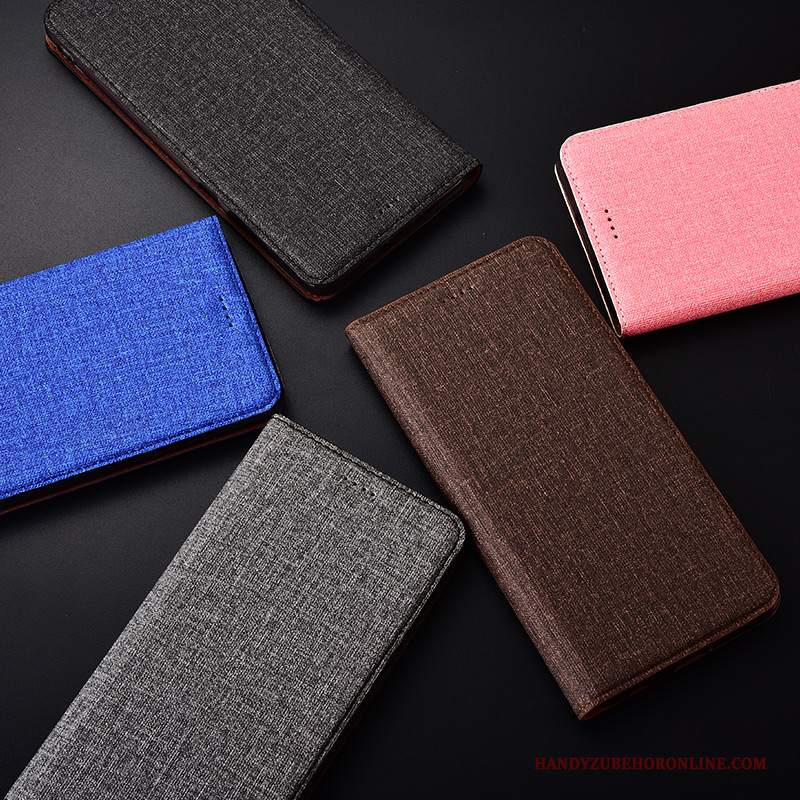 Custodia Samsung Galaxy J6 Pelle Telefono Cotone E Lino, Cover Samsung Galaxy J6 Folio Anti-caduta Nuovo