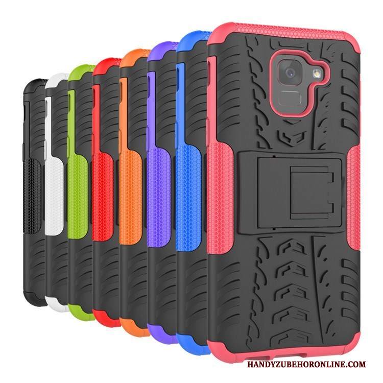 Custodia Samsung Galaxy J6 Protezione Anti-caduta Tutto Incluso, Cover Samsung Galaxy J6 Rosso Difficile