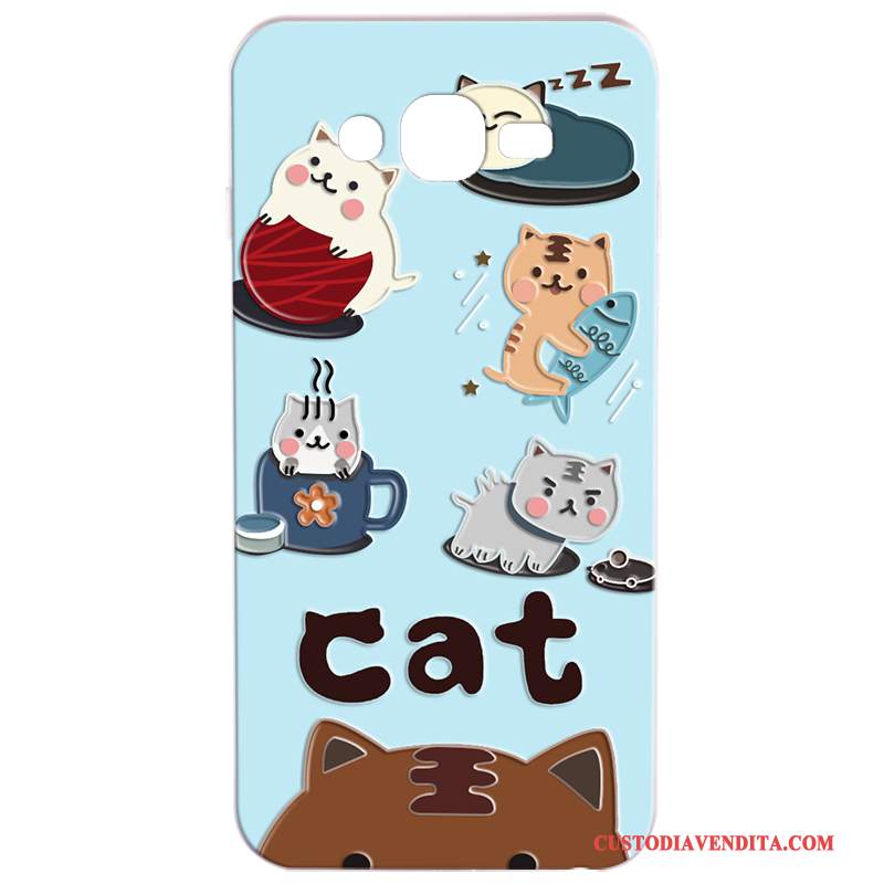 Custodia Samsung Galaxy J7 2015 Cartone Animato Blu Chiaro Di Personalità, Cover Samsung Galaxy J7 2015 Creativo Telefono Difficile