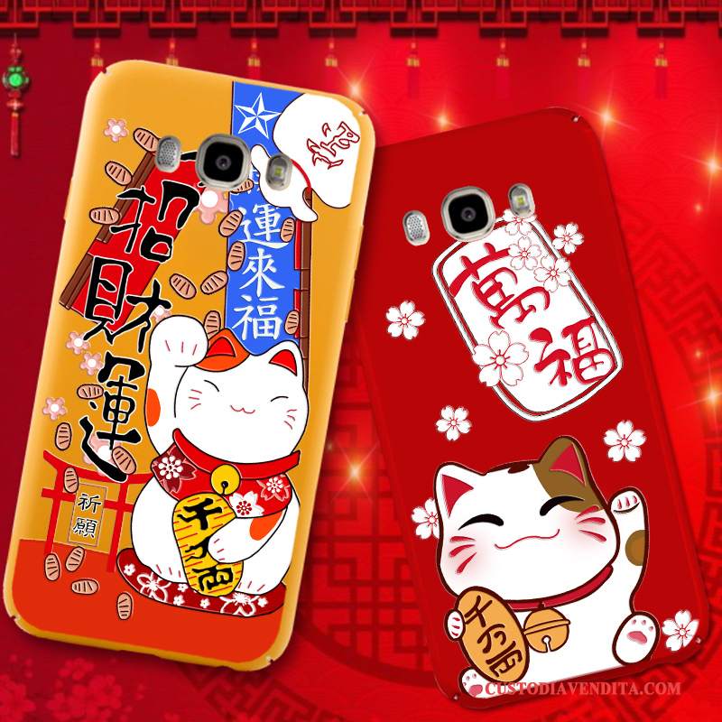 Custodia Samsung Galaxy J7 2016 Creativo Telefono Difficile, Cover Samsung Galaxy J7 2016 Anti-caduta Rosso
