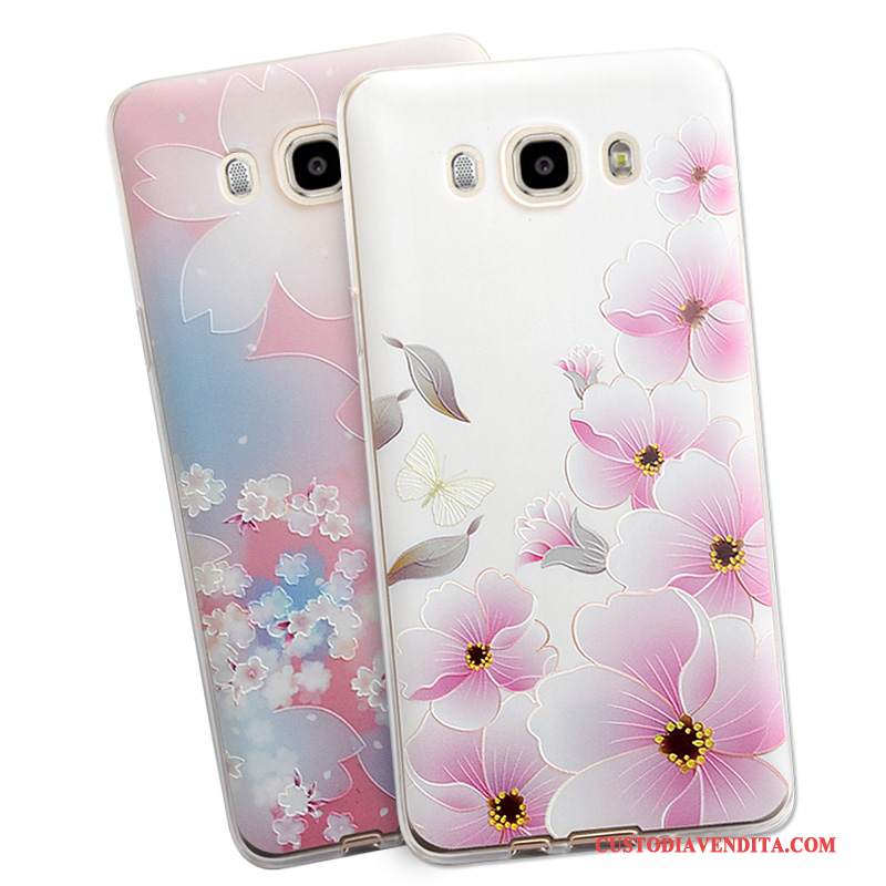 Custodia Samsung Galaxy J7 2016 Goffratura Rosatelefono, Cover Samsung Galaxy J7 2016 Protezione