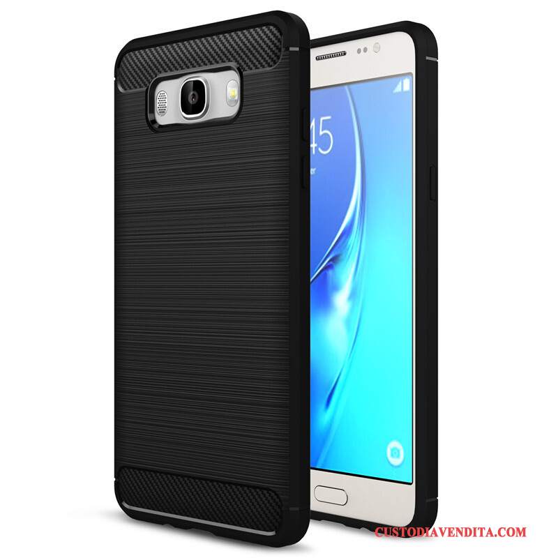 Custodia Samsung Galaxy J7 2016 Silicone Morbido Nero, Cover Samsung Galaxy J7 2016 Protezione Telefono Tutto Incluso