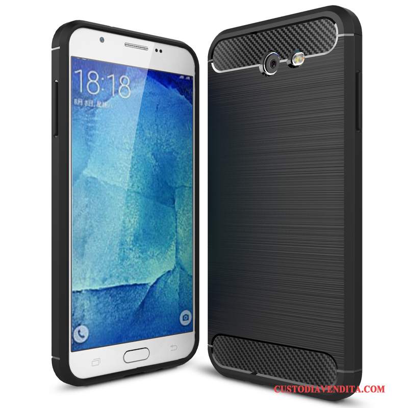 Custodia Samsung Galaxy J7 2017 Protezione Nero Seta, Cover Samsung Galaxy J7 2017 Fibra Modello