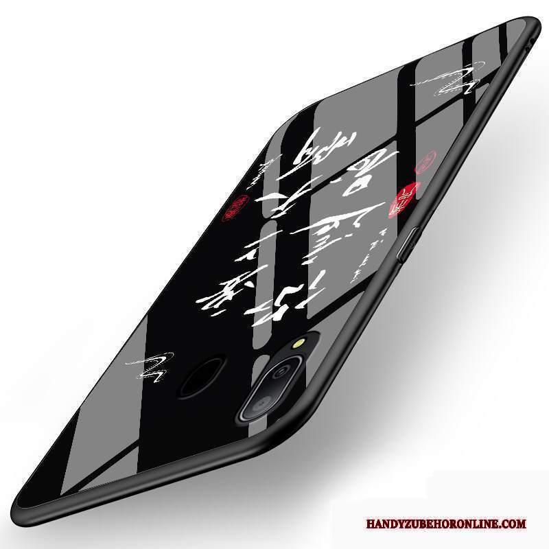 Custodia Samsung Galaxy M20 Moda Telefono Vetro, Cover Samsung Galaxy M20 Silicone Di Personalità Nero