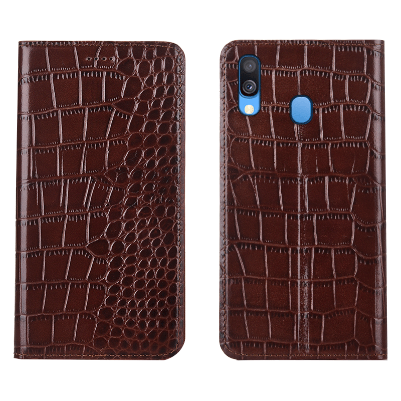 Custodia Samsung Galaxy M20 Pelle Tutto Incluso Modello, Cover Samsung Galaxy M20 Protezione Modello Coccodrillotelefono
