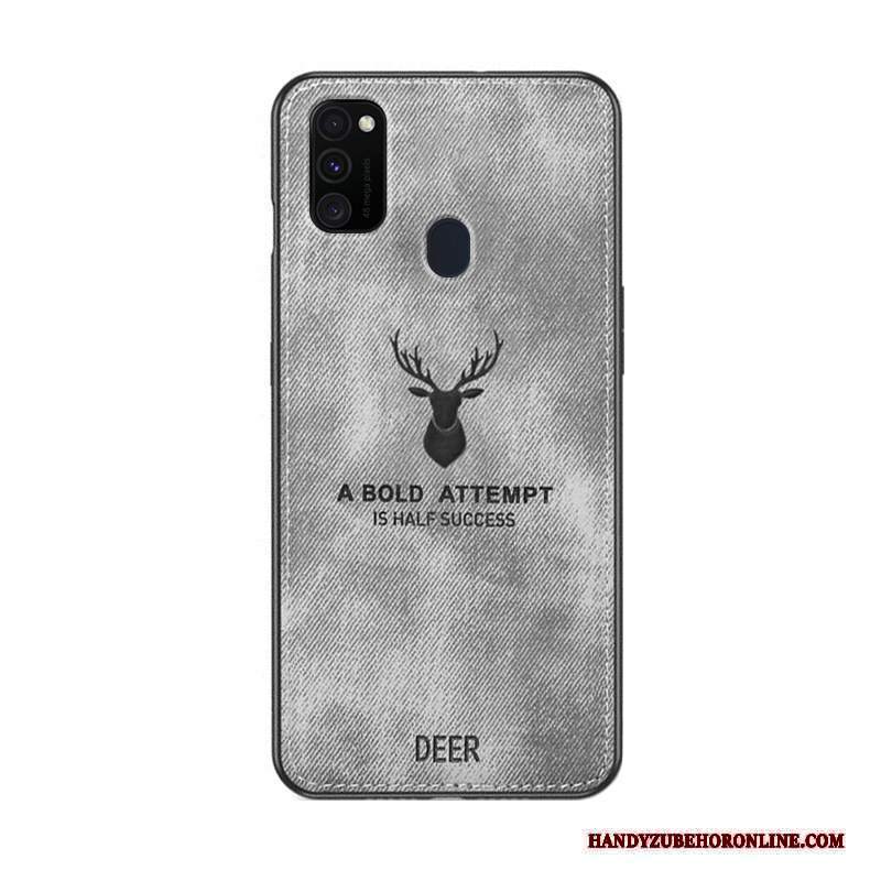 Custodia Samsung Galaxy M30s Silicone Ornamenti Appesi Grigio, Cover Samsung Galaxy M30s Protezione Panno Anti-caduta
