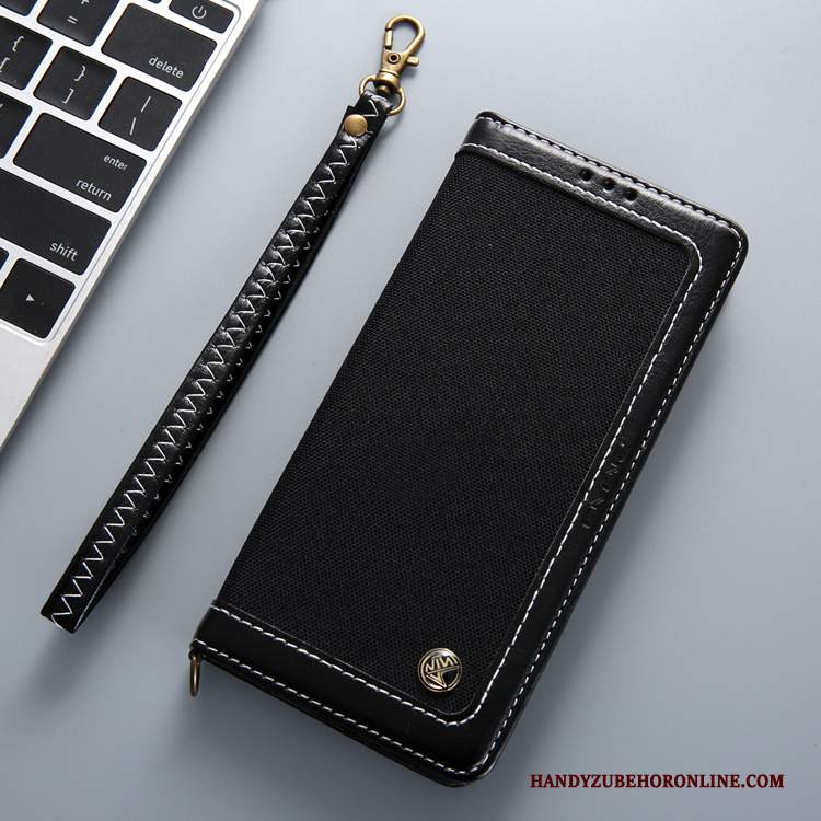 Custodia Samsung Galaxy Note 10 Pelle Telefono Colori Misti, Cover Samsung Galaxy Note 10 Folio Ornamenti Appesi Nero