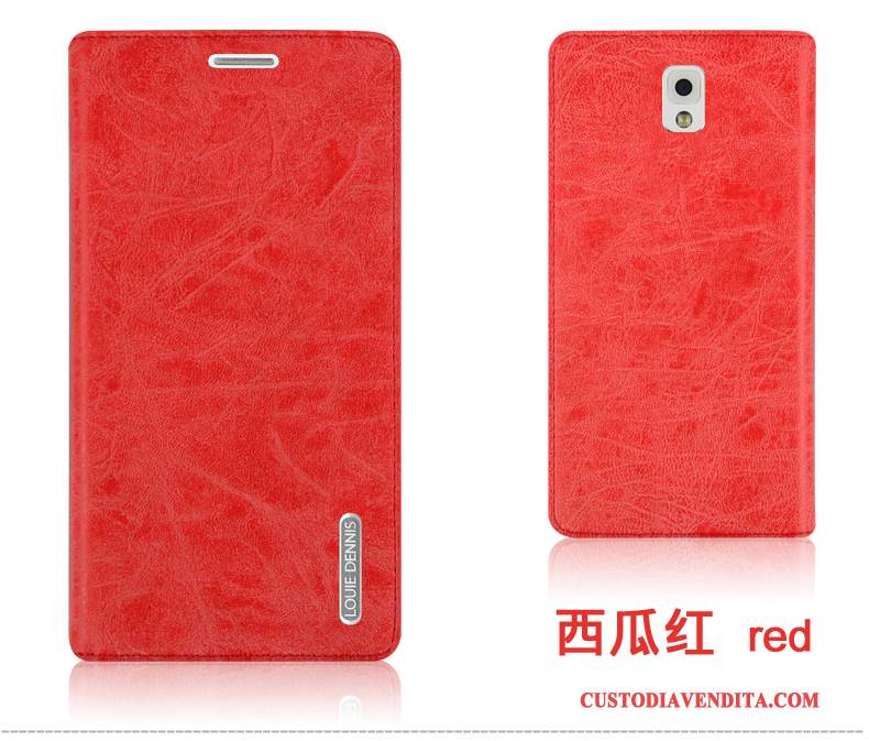 Custodia Samsung Galaxy Note 3 Pelle Durevole Rosso, Cover Samsung Galaxy Note 3 Protezione Telefono
