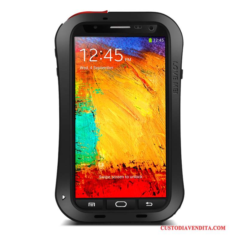 Custodia Samsung Galaxy Note 3 Protezione Coperchio Posteriore Tutto Incluso, Cover Samsung Galaxy Note 3 Metallo Nero