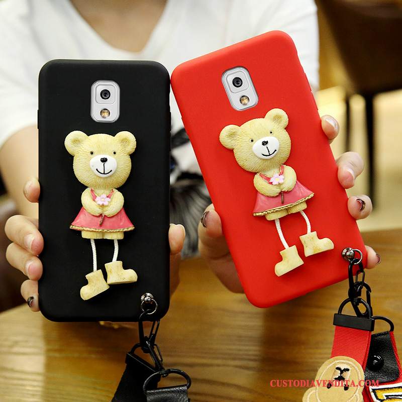 Custodia Samsung Galaxy Note 3 Silicone Rosso Anti-caduta, Cover Samsung Galaxy Note 3 Cartone Animato Telefono Nero