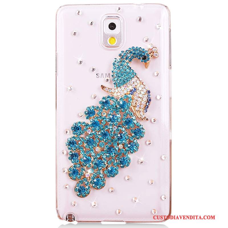 Custodia Samsung Galaxy Note 3 Strass Telefono Tendenza, Cover Samsung Galaxy Note 3 Protezione Blu