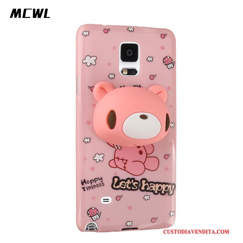 Custodia Samsung Galaxy Note 4 Cartone Animato Telefono Rosa, Cover Samsung Galaxy Note 4 Silicone Tutto Incluso Ornamenti Appesi