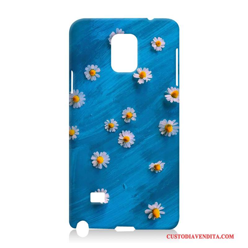 Custodia Samsung Galaxy Note 4 Silicone Morbido Blu, Cover Samsung Galaxy Note 4 Goffratura Telefono