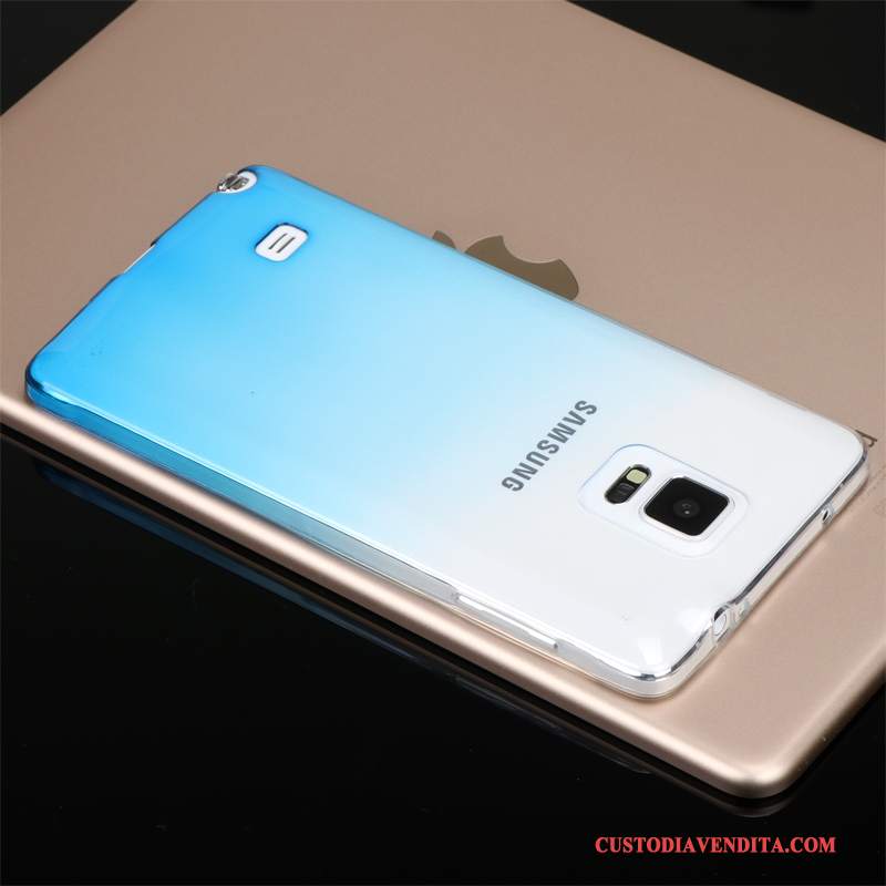 Custodia Samsung Galaxy Note 4 Silicone Trasparente Blu, Cover Samsung Galaxy Note 4 Protezione Telefono Leggere