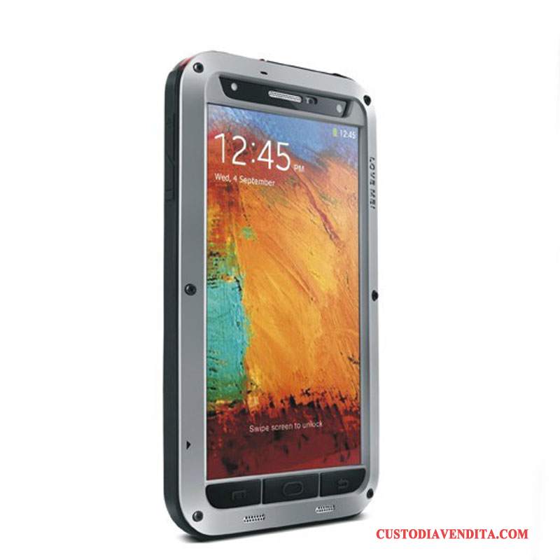 Custodia Samsung Galaxy Note 4 Silicone Tre Difese Metallo, Cover Samsung Galaxy Note 4 Protezione Telefono Anti-caduta
