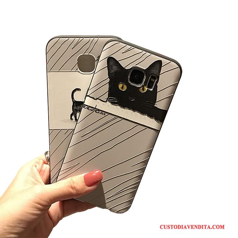 Custodia Samsung Galaxy Note 5 Goffratura Nero Morbido, Cover Samsung Galaxy Note 5 Supporto Macchiati