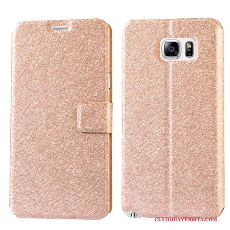 Custodia Samsung Galaxy Note 5 Pelle Telefono Cachi, Cover Samsung Galaxy Note 5 Protezione Sottile Anti-caduta