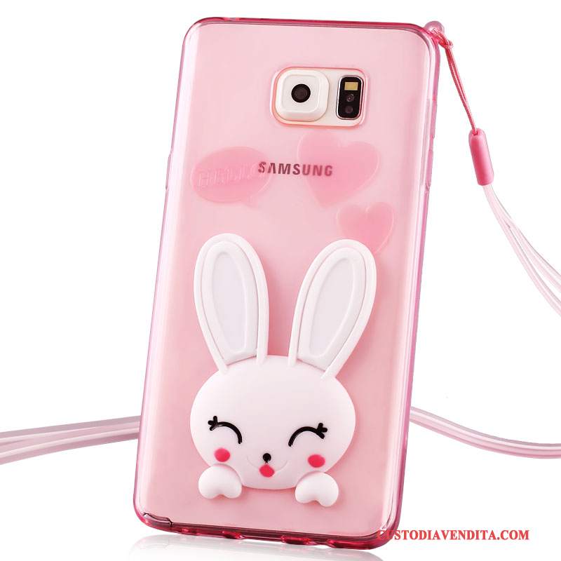 Custodia Samsung Galaxy Note 5 Silicone Trasparente Rosa, Cover Samsung Galaxy Note 5 Cartone Animato Telefono Ornamenti Appesi