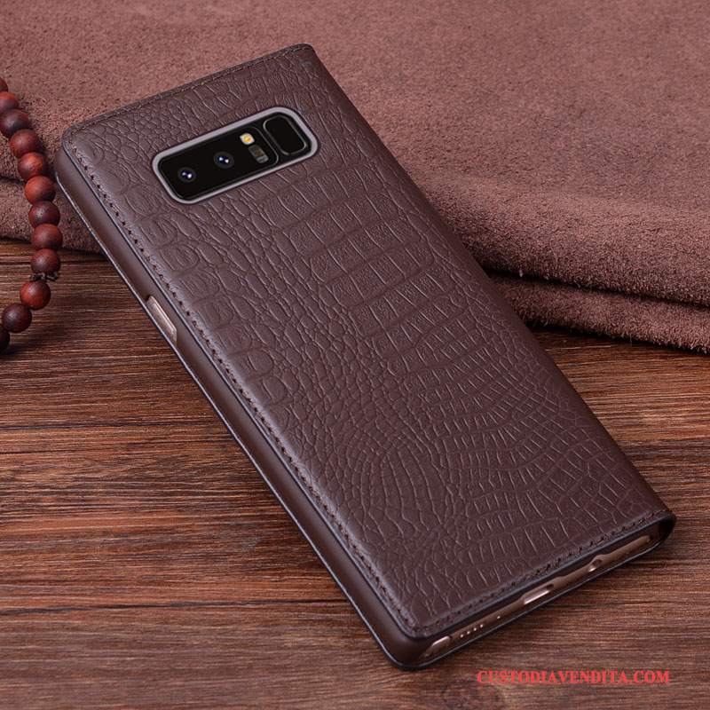 Custodia Samsung Galaxy Note 8 Pelle Marronetelefono, Cover Samsung Galaxy Note 8 Protezione
