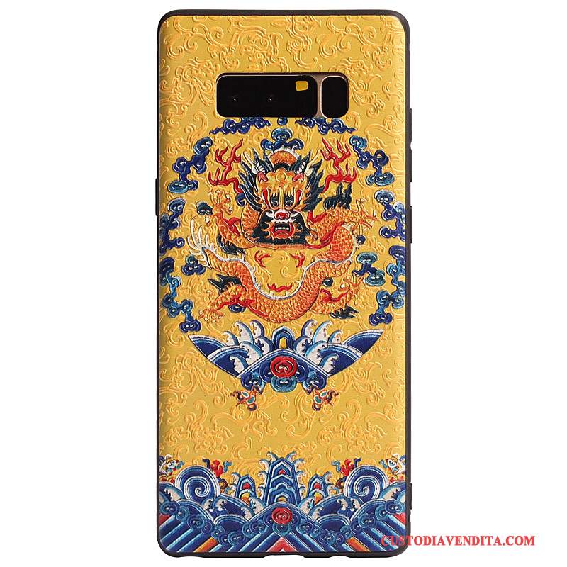 Custodia Samsung Galaxy Note 8 Silicone Anti-cadutatelefono, Cover Samsung Galaxy Note 8 Goffratura Drago Di Personalità