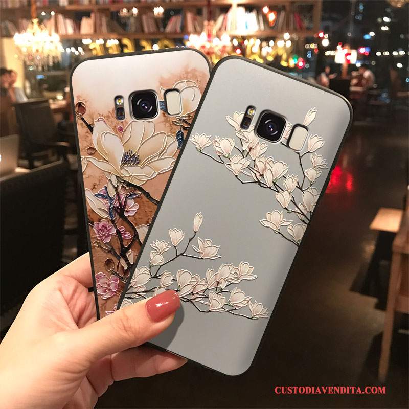 Custodia Samsung Galaxy Note 8 Silicone Fiori Ornamenti Appesi, Cover Samsung Galaxy Note 8 Tendenza Blu Chiaro