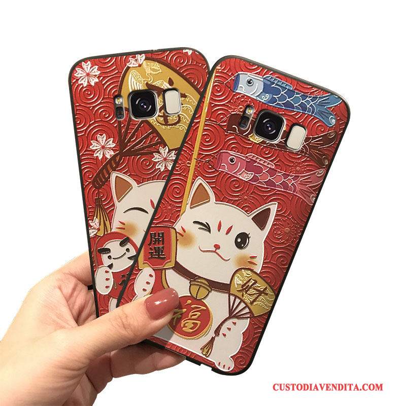 Custodia Samsung Galaxy Note 8 Silicone Telefono Gattino, Cover Samsung Galaxy Note 8 Ornamenti Appesi Rosso