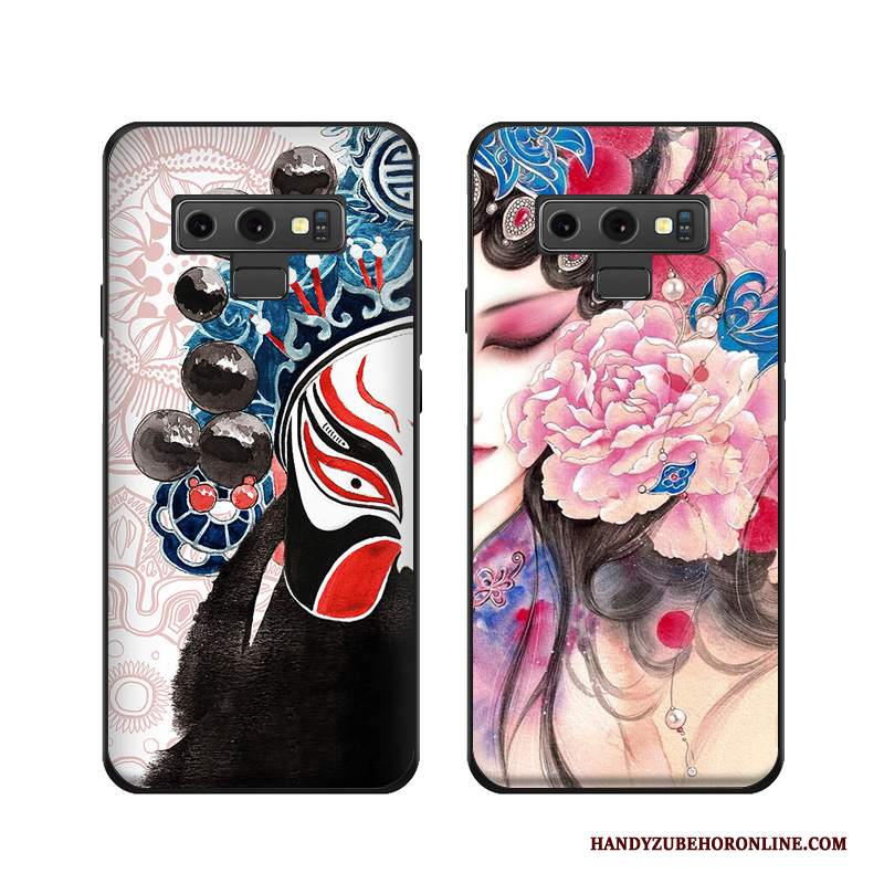Custodia Samsung Galaxy Note 9 Goffratura Stile Cinese Di Personalità, Cover Samsung Galaxy Note 9 Protezione Tendenza Anti-caduta