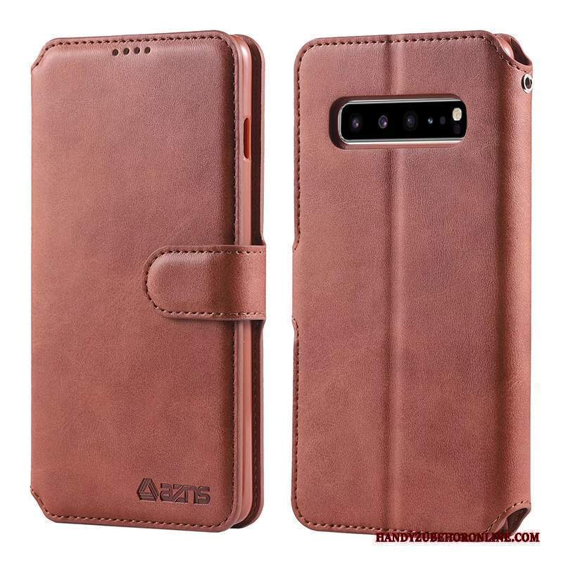 Custodia Samsung Galaxy S10 5g Folio Telefono, Cover Samsung Galaxy S10 5g Pelle