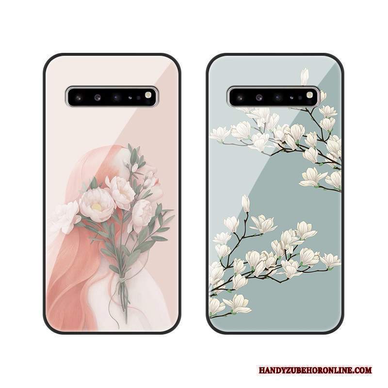 Custodia Samsung Galaxy S10 5g Silicone Rosa Vetro, Cover Samsung Galaxy S10 5g Protezione Morbido Anti-caduta