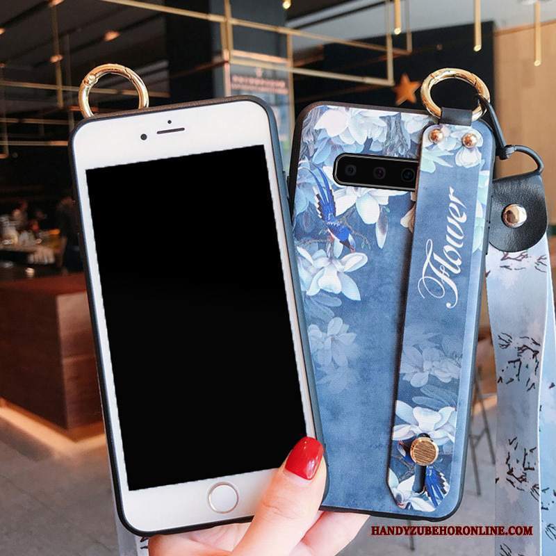 Custodia Samsung Galaxy S10 Creativo Morbido Blu, Cover Samsung Galaxy S10 Protezione Sottile Marchio Di Tendenza