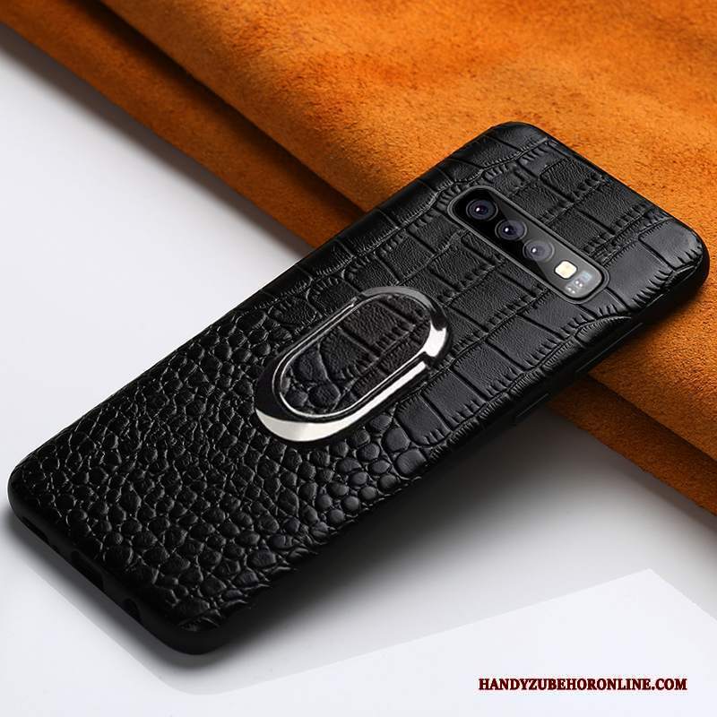 Custodia Samsung Galaxy S10 Pelle Magnetico Auto, Cover Samsung Galaxy S10 Protezione Telefono Ring