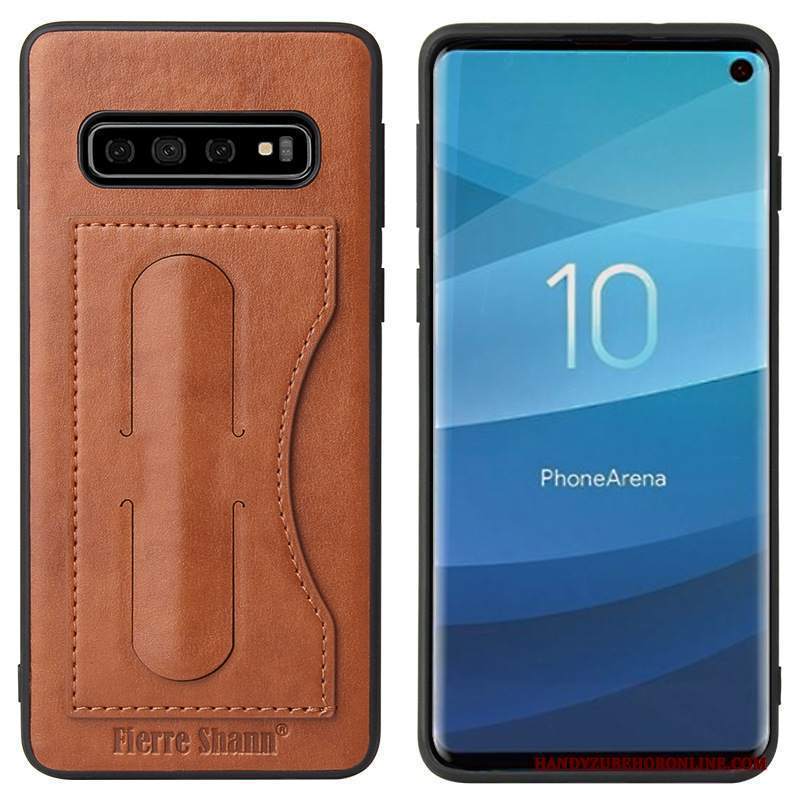 Custodia Samsung Galaxy S10 Pelle Telefono Colore Profondo, Cover Samsung Galaxy S10 Invisibile