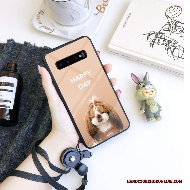 Custodia Samsung Galaxy S10 Protezione Tendenza Anti-caduta, Cover Samsung Galaxy S10 Moda Vetro Temperato Bello