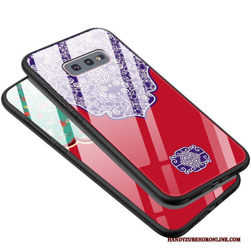 Custodia Samsung Galaxy S10e Protezione Tutto Inclusotelefono, Cover Samsung Galaxy S10e Moda Rosso Vetro