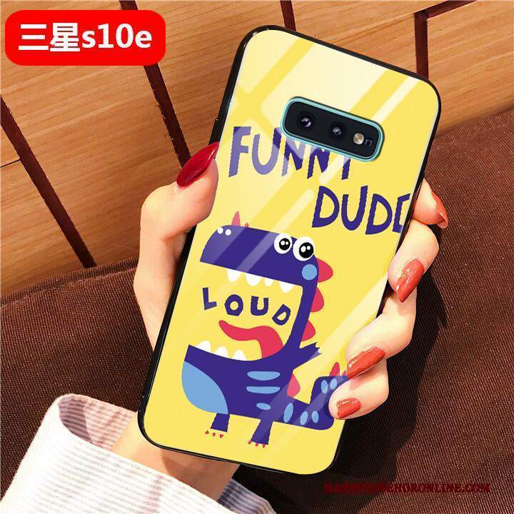Custodia Samsung Galaxy S10e Silicone Difficile Arte, Cover Samsung Galaxy S10e Cartone Animato Telefono Giallo