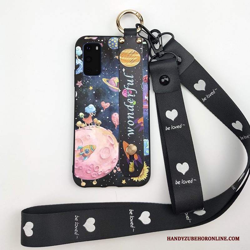 Custodia Samsung Galaxy S20 Cartone Animato Telefono Supporto, Cover Samsung Galaxy S20 Creativo Nero Morbido