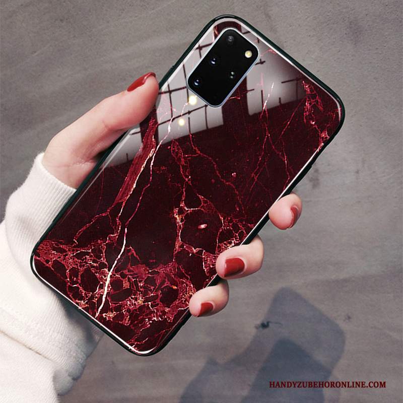 Custodia Samsung Galaxy S20+ Moda Rosso Morbido, Cover Samsung Galaxy S20+ Protezione Specchio Semplici
