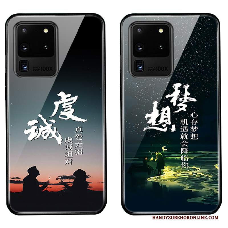 Custodia Samsung Galaxy S20 Ultra Creativo Di Personalità Anti-caduta, Cover Samsung Galaxy S20 Ultra Cartone Animato Modello Nero