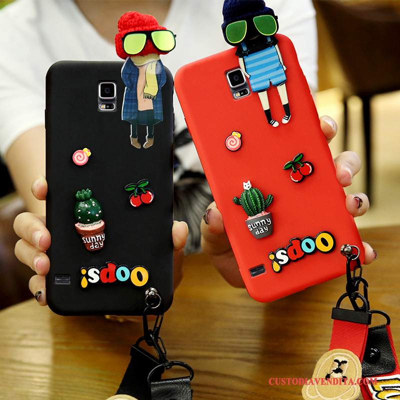 Custodia Samsung Galaxy S5 Cartone Animato Nero Anti-caduta, Cover Samsung Galaxy S5 Protezione Telefono Bello
