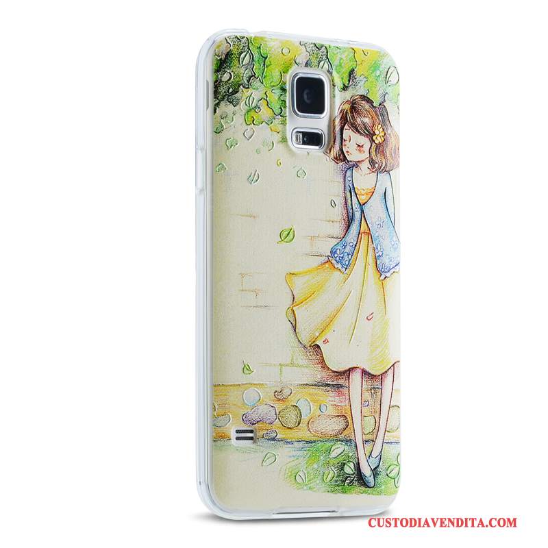 Custodia Samsung Galaxy S5 Silicone Anti-caduta Bello, Cover Samsung Galaxy S5 Verde Tutto Incluso