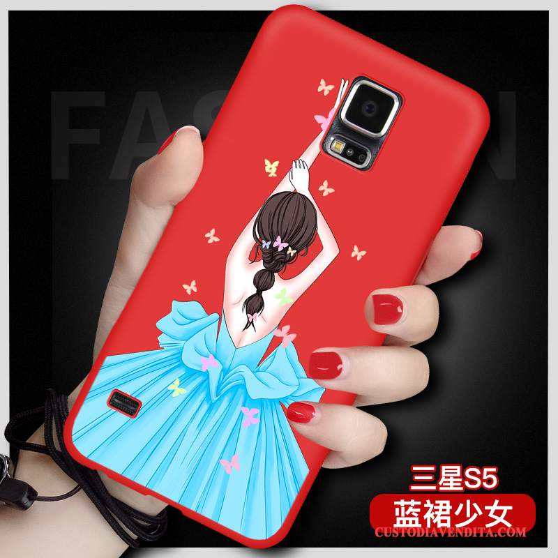 Custodia Samsung Galaxy S5 Silicone Rosso Sottile, Cover Samsung Galaxy S5 Protezione Grandetelefono