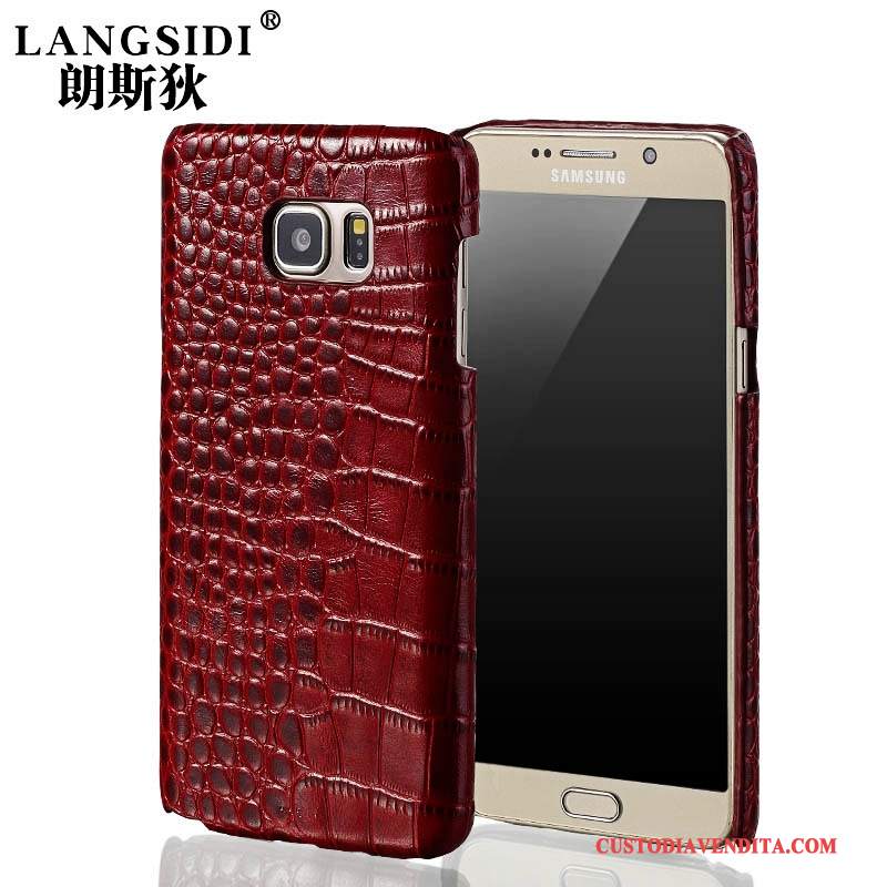 Custodia Samsung Galaxy S6 Edge Pelle Difficile Coperchio Posteriore, Cover Samsung Galaxy S6 Edge Protezione Vino Rossotelefono