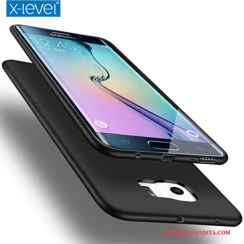 Custodia Samsung Galaxy S6 Edge Silicone Tutto Incluso Nero, Cover Samsung Galaxy S6 Edge Protezione Sottile Anti-caduta