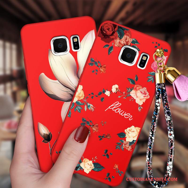 Custodia Samsung Galaxy S6 Silicone Telefono Rosso, Cover Samsung Galaxy S6 Protezione Anti-caduta Morbido
