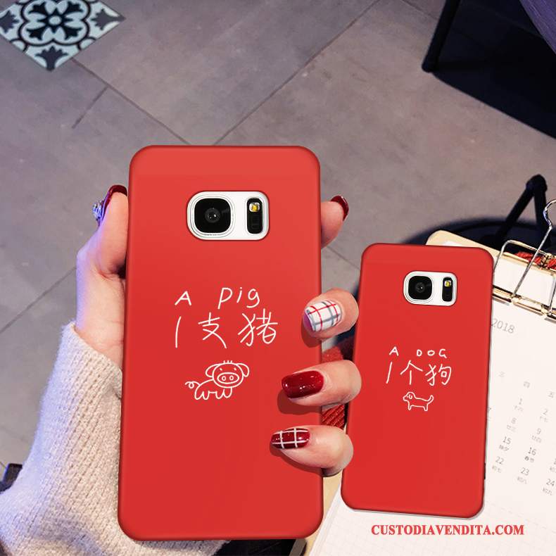 Custodia Samsung Galaxy S7 Edge Cartone Animato Rossotelefono, Cover Samsung Galaxy S7 Edge Silicone Morbido Tutto Incluso