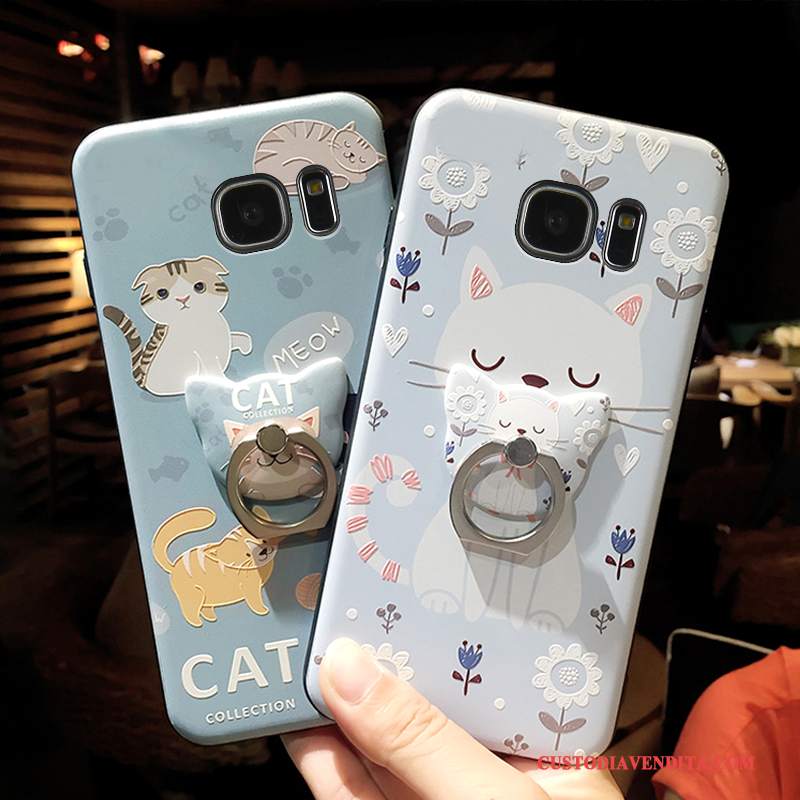 Custodia Samsung Galaxy S7 Edge Creativo Telefono Blu Chiaro, Cover Samsung Galaxy S7 Edge Silicone Di Personalità Tutto Incluso