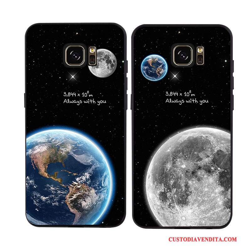 Custodia Samsung Galaxy S7 Edge Creativo Telefono Morbido, Cover Samsung Galaxy S7 Edge Silicone Nero Supporto